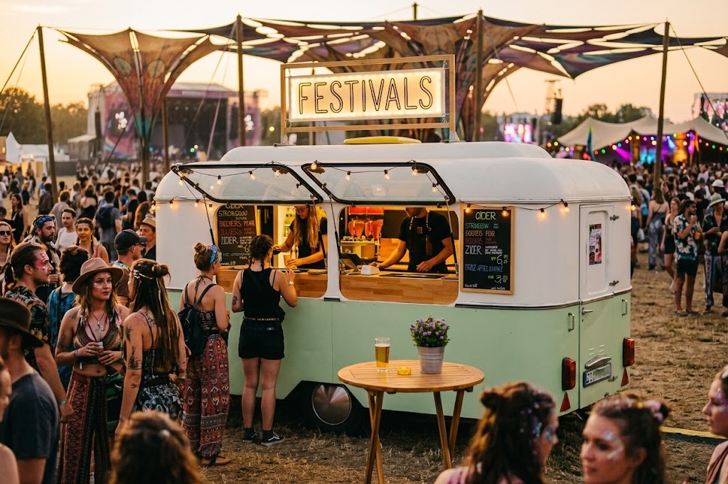 Barwagen auf einem Festival